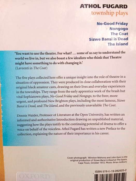 Township Plays, Athol Fugard