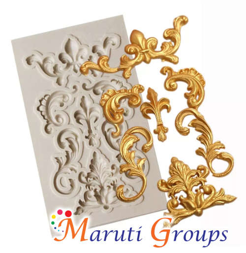 Mini Scroll border Brooch - Jewellery silicone mould