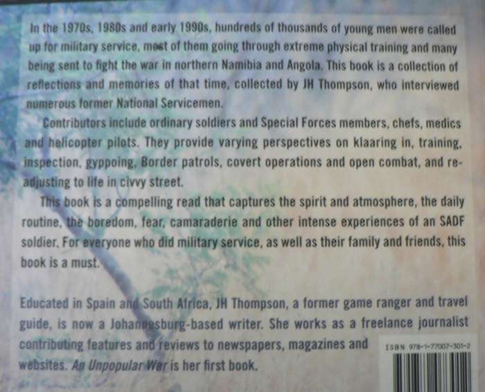 An Unpopular War by J.H. Thompson(diensplig ervarings)