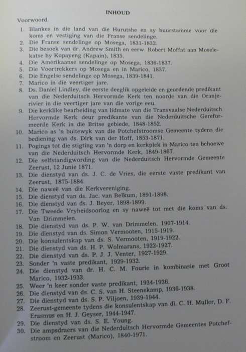 Voorgeskiedenis en geskiedenis Nederduitsch Hervormde gemeente Zeerust(Marico)