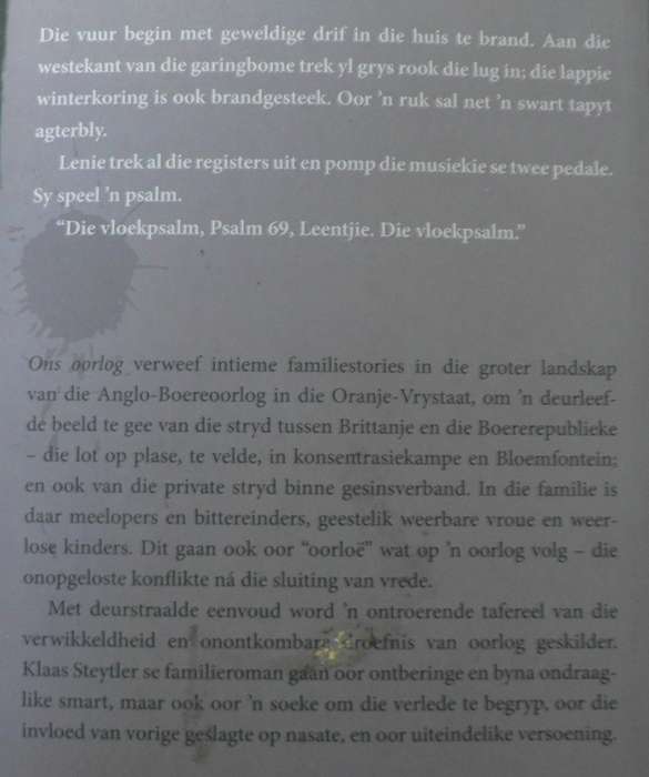 Ons Oorlog deur Klaas Steytler (Anglo-Boereoorlogroman)