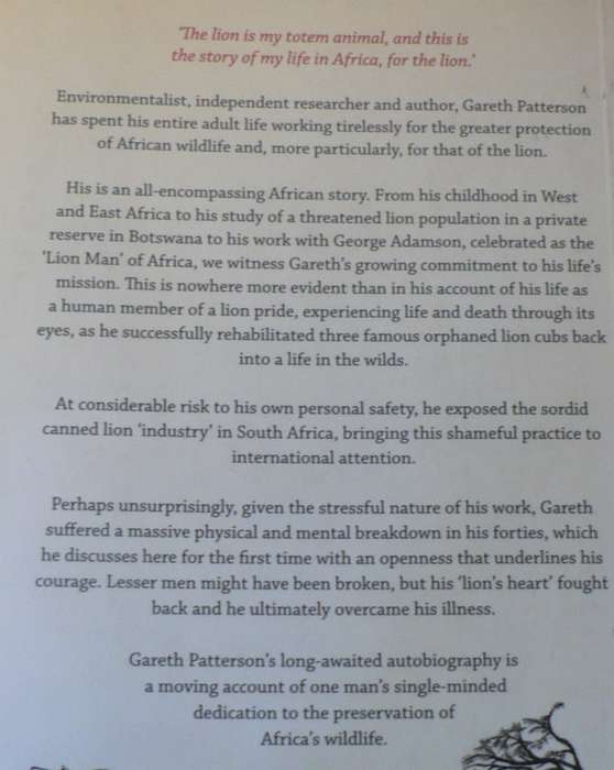 My lion's heart by Gareth Patterson(African nature book)