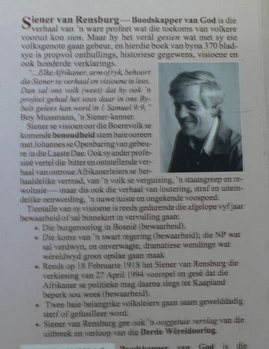Siener van Rensburg, boodskapper van God deur Adriaan Snyman
