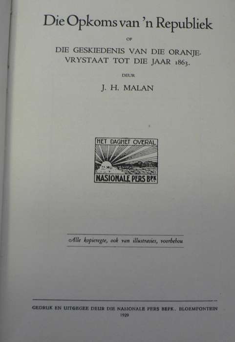 Die opkoms van 'n republiek, die geskiedenis van die Oranje-Vrystaat tot die jaar 1863