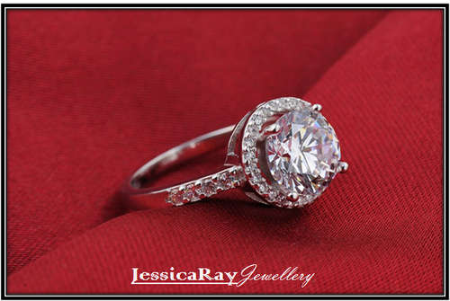 Sterling Silver Halo Ring - USA SIZE 5