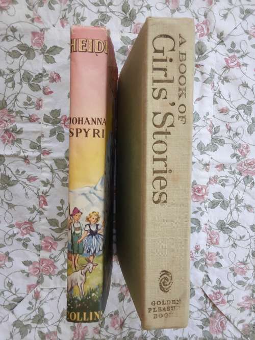 2 Vintage books for girls *Heidi + Girls' Stories* Beautiful memories!!