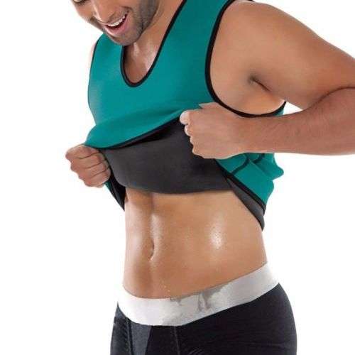 Mens Gym Sauna Sweat Suit Body Shaper Belly Tummy Trimmer Slimming Shirt Corset