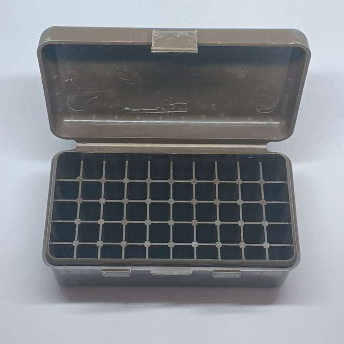 MTM 50 round ammo case-gard for 38-357 bullets. - Brown