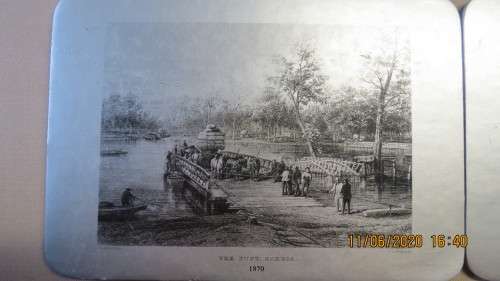 6 vintage place mats of historical places, 1870, as per photo
