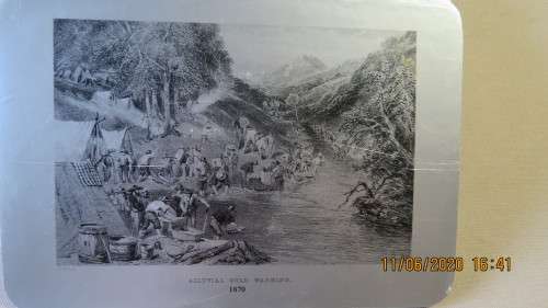 6 vintage place mats of historical places, 1870, as per photo