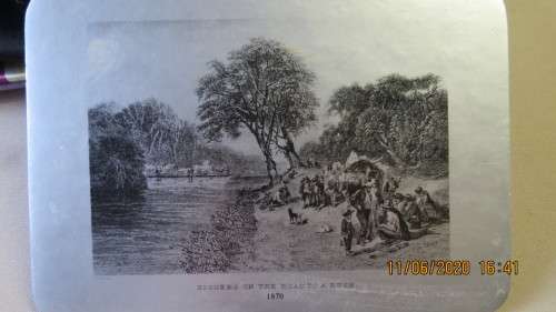 6 vintage place mats of historical places, 1870, as per photo