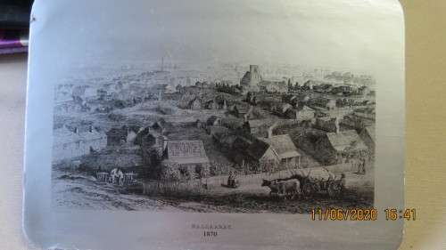 6 vintage place mats of historical places, 1870, as per photo