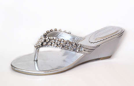Queenspark Chunky Diamante Thong on Wedge for Occasions