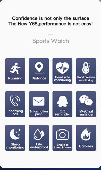 D20 SMART FITNESS WATCH WITH STEPS, CALORIES AND DISTANCE TRACKING, and HP and BP MONITOR
