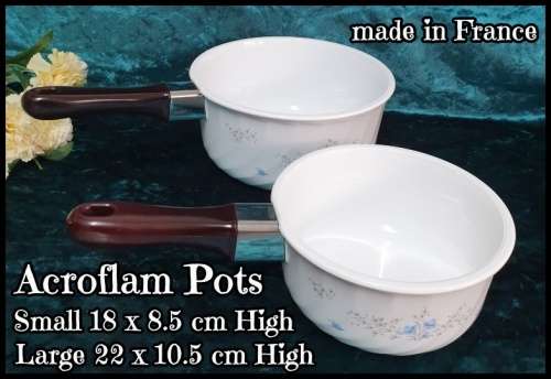 Vintage Arcoflam France - Arcoflam glass ceramic pots