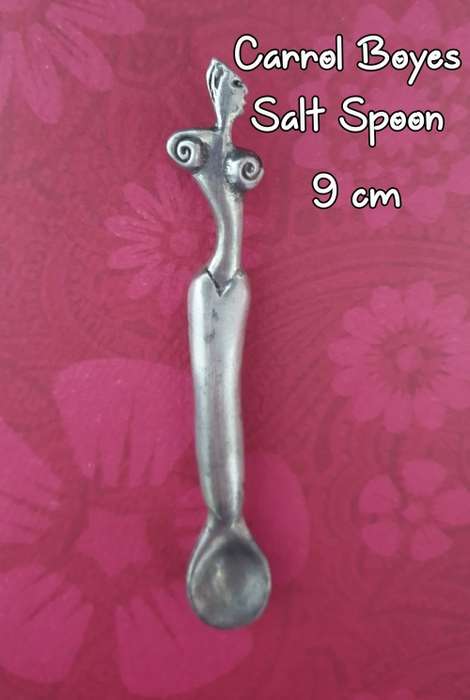 CARROL BOYES FUNCTIONAL ART !!!! - RARE WOMAN COIL PATTERN SMALL SALT SPOON