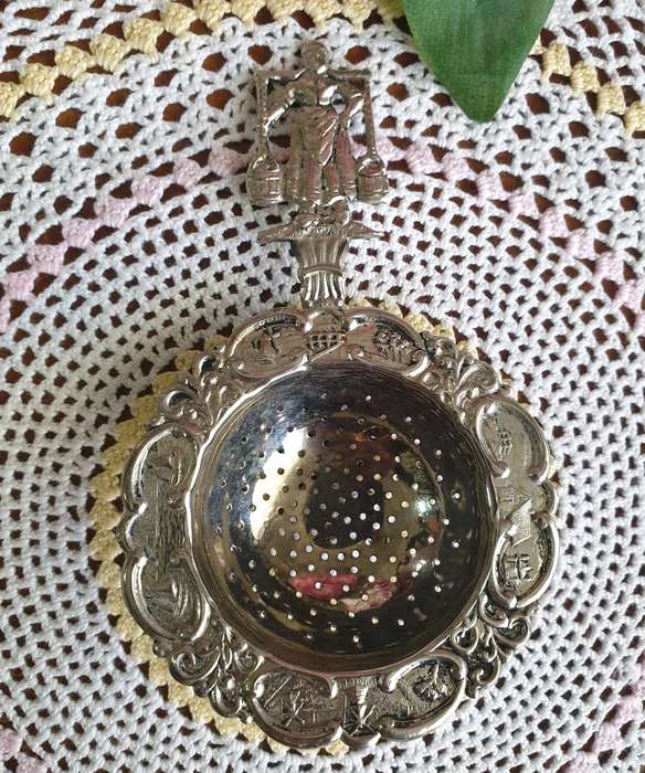 Vintage Dutch Plated Tea Strainer