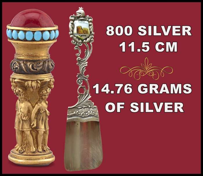 SILVER SUGAR SCOOP | STAMPED 800 | ROMA  |  34 |