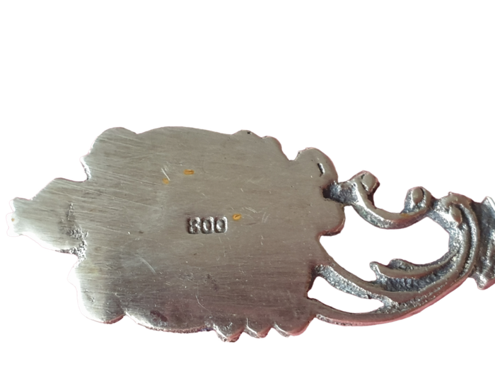 SILVER SUGAR SCOOP | STAMPED 800 | ROMA  |  34 |