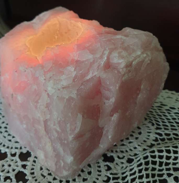 Rose Quarts Stone | CANDLE HOLDER | DECOR |