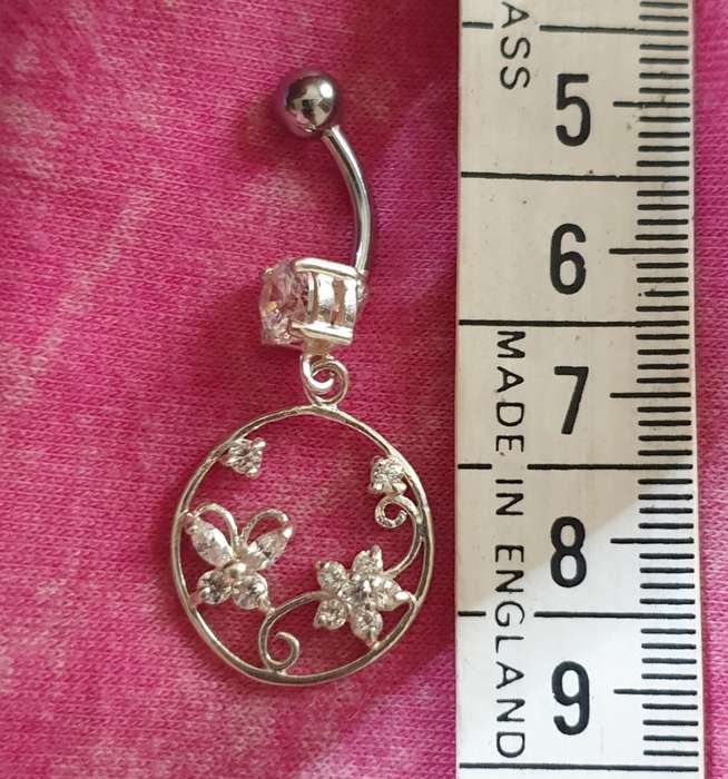 Cubic Zirconia 925 SILVER BELLY RING (NEW)  | 37 |