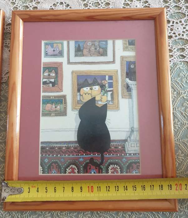 SET OF CAT PRINTS | ENGLAND | 1990 | FRAMED |