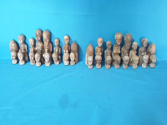 Soapstone hand carved african art theme chess set