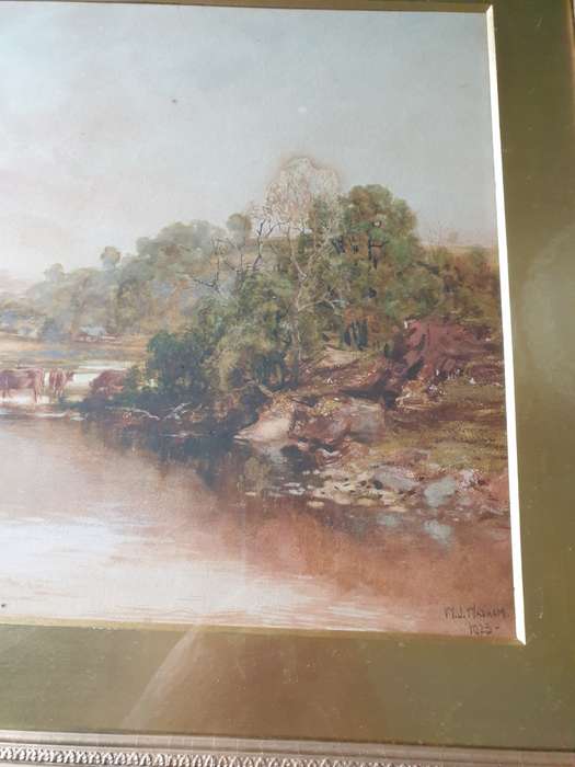1928 WILLIAM JOSEPH WADHAM (BRITISH 1863-1950),  A calm day on the Derwent, Cumberland.
