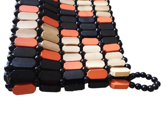Wooden Beaded Handbag / Clutch 1970`s Beautiful Condition | 21 x 13 x 4 cm |