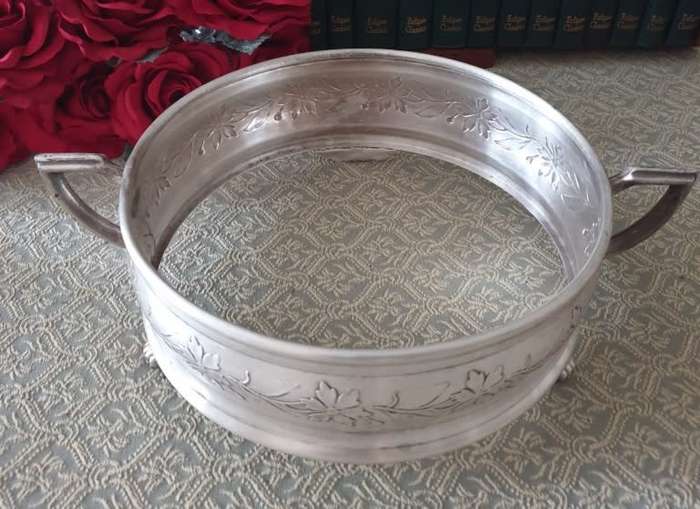 Vintage GLASBAKE with silver plated stand