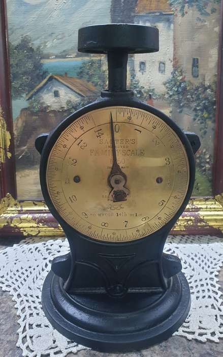 VINTAGE SALTER FAMILY SCALES | CAST IRON | BRASS |  NO BOWL |