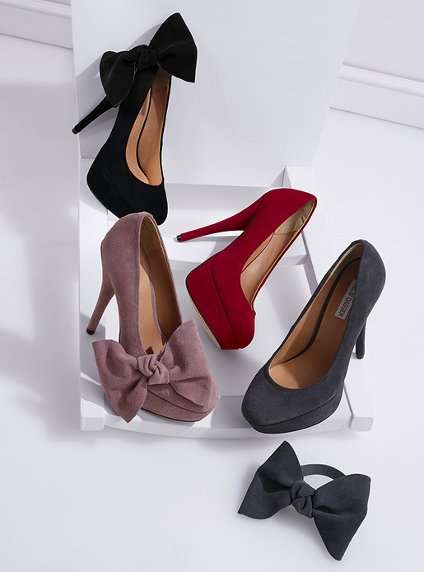 **ORIGINAL** Kelsi Dagger - Removable-Bow Suede Pump