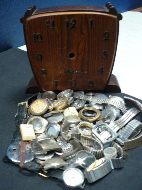 ART DECO WOODEN CLOCK HOUSING AND SOME OTHER WATCH SPARES !!!@@@!!!