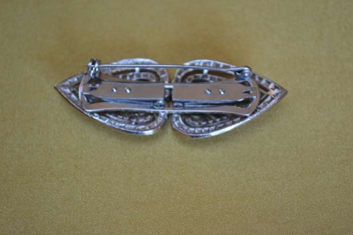 Vintage Marcasite and steel shoe clips/ fur clips STUNNING