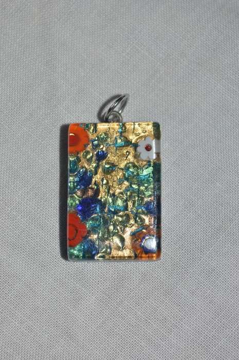 GlassOfVenice Murano Glass Venetian Reflections Rectangular Pendant