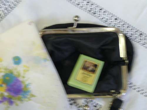 VINTAGE LIKE BAG WITH HANKIE AND SOAP