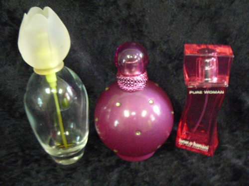 3 x PERFUME BOTTLES DECOR