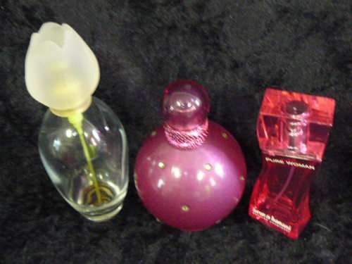3 x PERFUME BOTTLES DECOR
