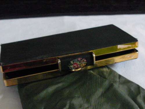 PETIT POINT CLUTCH BAG AND SILK HANKIE