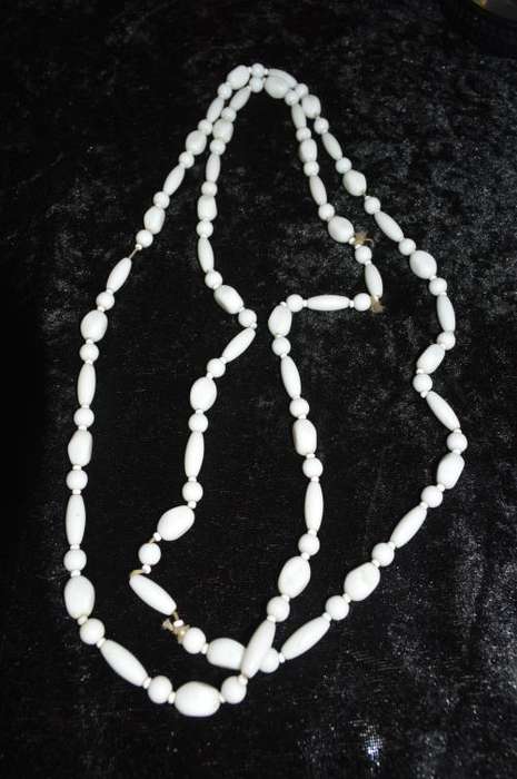 Porcelain Vintage hand strung long necklace 124cm long