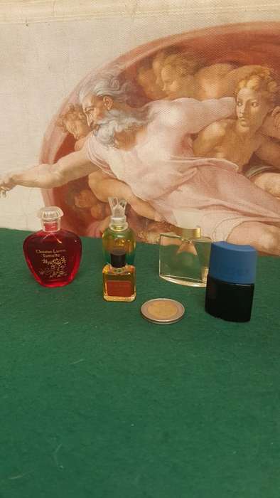 Miniature refillable glass perfume bottles 4x full