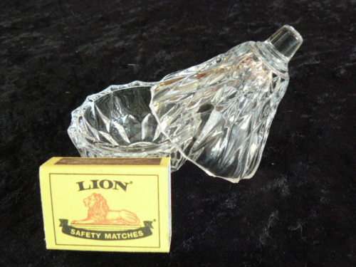 GLASS CUT PEAR SHAPPED TRINKET BOX