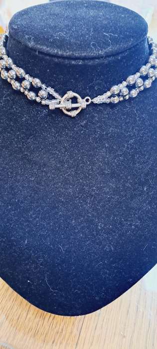 Stunning gun metal Grey glass beaded chocker