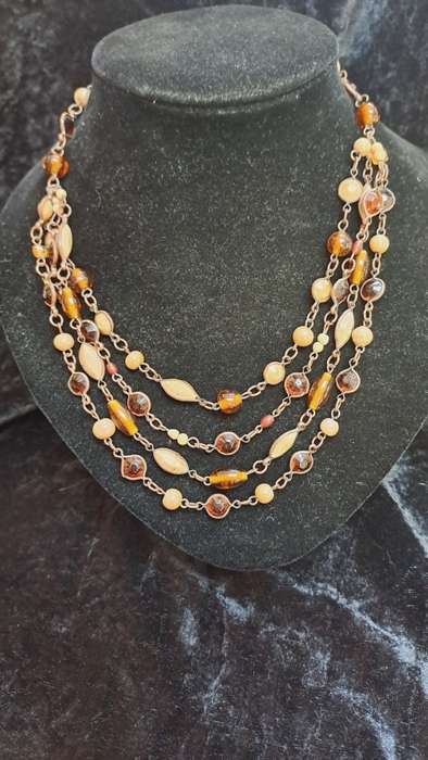 4 strand glass beaded necklace