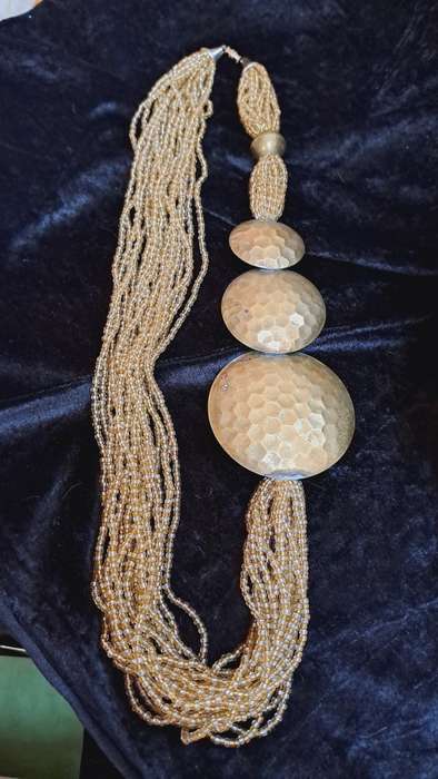 Beautiful bead and brass necklace chunky