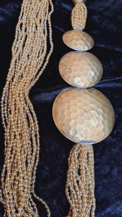 Beautiful bead and brass necklace chunky