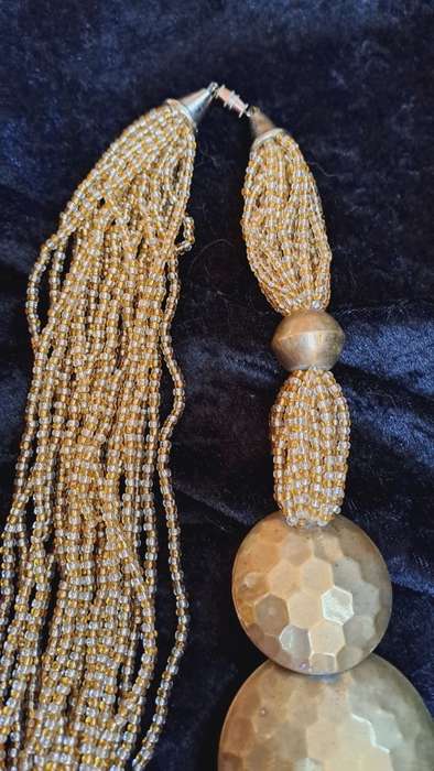 Beautiful bead and brass necklace chunky