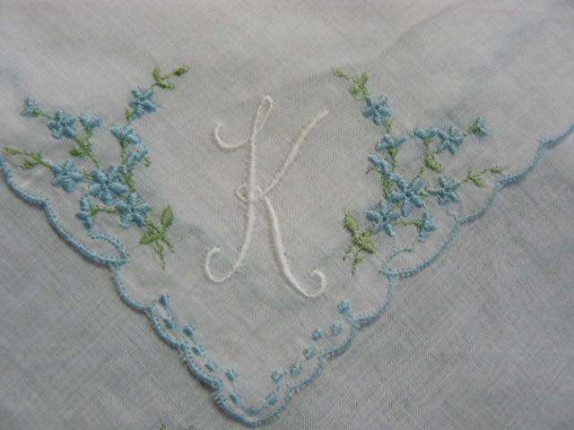 VINTAGE COTTON EMBROIDERED HANKIES X 2