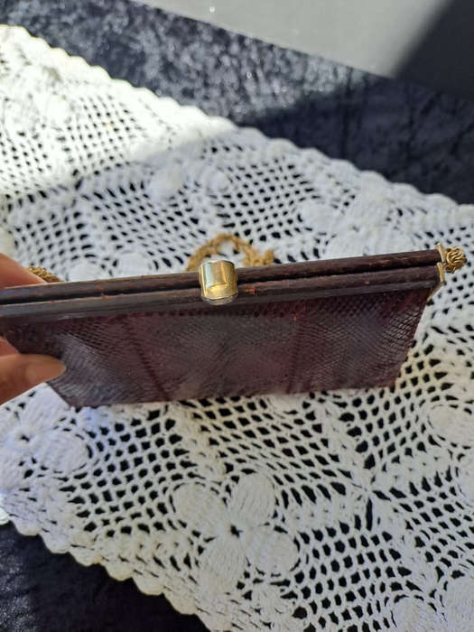 GENUINE SNAKESKIN BAG BURGENDY