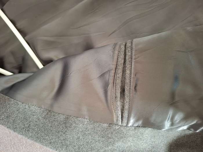 Stylish Vintage Grey Ladies Winter Coat - 3/4 length, Warm, Beautiful Silver-grey Lining